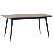 Farica Rectangular Dining Table With 6 Daiva Mustard Chairs