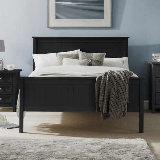 Madge Wooden Single Bed In Anthracite