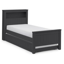 Madge Wooden Bookcase Single Bed With Underbed In Anthracite