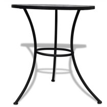 Barkla Mosaic Bistro Table In Black And White