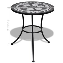 Barkla Mosaic Bistro Table In Black And White