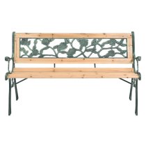 Adyta Outdoor Wooden Rose Design Seating Bench In Natural