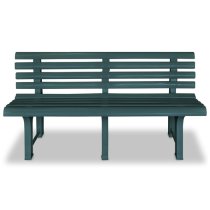 Derik Outdoor Plastic Seating Bench In Green