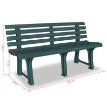 Derik Outdoor Plastic Seating Bench In Green