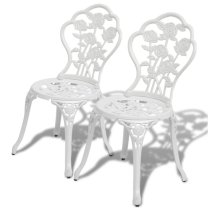 Brandi Cast Aluminium 3 Piece Bistro Set In White