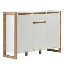 Depok Wooden Sideboard With 3 Doors 1 Drawer In White And Oak