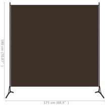 Agrippa Fabric 1 Panel 175cm x 180cm Room Divider In Brown