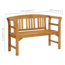 Edhitha 114cm Wooden Garden Seating Bench In Natural