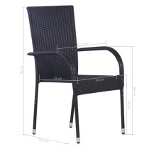 Garima Outdoor Black Poly Rattan Dining Chairs In A Pair