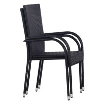 Garima Outdoor Grey Poly Rattan Dining Chairs In A Pair