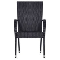 Garima Outdoor Grey Poly Rattan Dining Chairs In A Pair