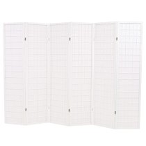 Elif Folding 6 Panels 240cm x 170cm Room Divider In White