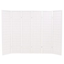 Elif Folding 6 Panels 240cm x 170cm Room Divider In White