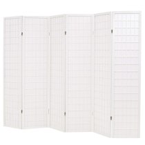 Elif Folding 6 Panels 240cm x 170cm Room Divider In White