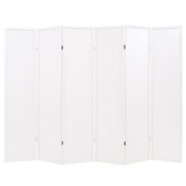 Elif Folding 6 Panels 240cm x 170cm Room Divider In White