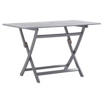 Libni Rectangular Folding Wooden Garden Dining Table In Grey