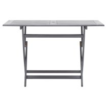 Libni Rectangular Folding Wooden Garden Dining Table In Grey