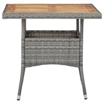 Ijaya Square Wooden Top Rattan Garden Dining Table In Grey