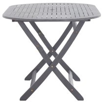 Libni Oval Folding Wooden Garden Dining Table In Grey Wash