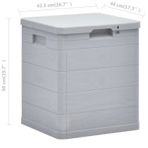 Janya Plastic Garden Storage Box In Light Grey