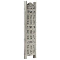 Fauci Mango Wood 4 Panels 160cm x 165cm Room Divider In Grey