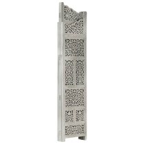 Fabre Mango Wood 4 Panels 160cm x 165cm Room Divider In Grey