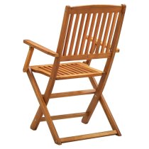 Libni Outdoor Natural Solid Acacia Wooden Dining Chairs In Pair