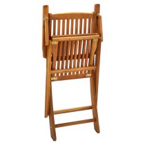 Libni Outdoor Natural Solid Acacia Wooden Dining Chairs In Pair