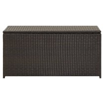 Ijaya 100cm Poly Rattan Garden Storage Box In Brown