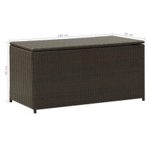 Ijaya 100cm Poly Rattan Garden Storage Box In Brown