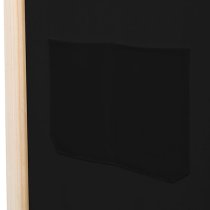 Gavyn Fabric 3 Panels 120cm x 170cm Room Divider In Black