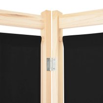 Gavyn Fabric 4 Panels 160cm x 170cm Room Divider In Black