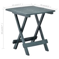 Derik Outdoor Folding Plastic Dining Table In Green