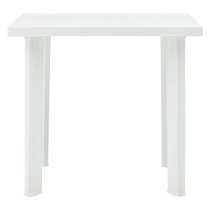 Derik Outdoor Plastic Dining Table In White