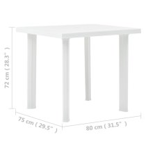 Derik Outdoor Plastic Dining Table In White