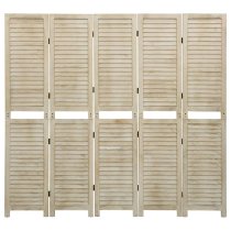 Helsa Wood Paulownia 5 Panels 175cm x 165cm Room Divider