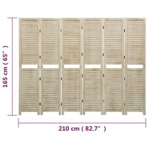 Helsa Wood Paulownia 6 Panels 210cm x 165cm Room Divider