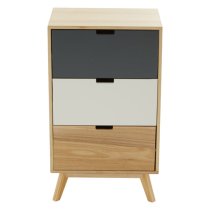 Inaja Wooden Chest Of 3 Drawer In Two Tone And Natural