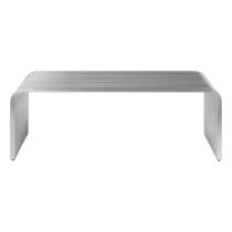 Fafnir Round Edged Stainless Steel Coffee Table In Silver