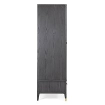 Dileta Wooden Wardrobe With 2 Doors And 2 Drawers In Ebony