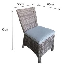 Abobo High Back Armless Fine Grey Fabric Dining Chair In Pair