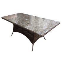 Derya Glass Top 200cm Dining Table With 8 Stacking Chairs