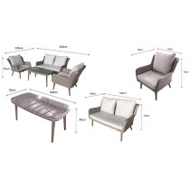 Deven Outdoor Wicker 4 Seater Lounge Set In Fine Grey