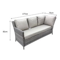 Enola Corner Dining Sofa Ser In Double Half Round Nature Weave