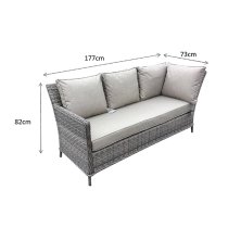 Enola Corner Dining Sofa Set In 3 Wicker Special Grey Weave