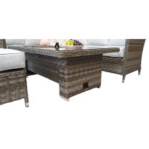 Enola Corner Dining Sofa Set With Lift Table In 3 Wicker Grey