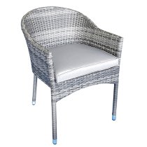 Elysia Mixed Grey Weave Stacking Armchairs In Pair