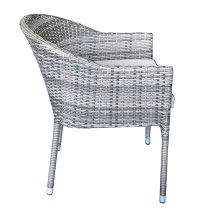 Elysia Mixed Grey Weave Stacking Armchairs In Pair