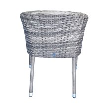 Elysia Mixed Grey Weave Stacking Armchairs In Pair