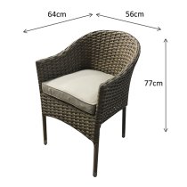 Elysia Mixed Grey Weave Stacking Armchairs In Pair